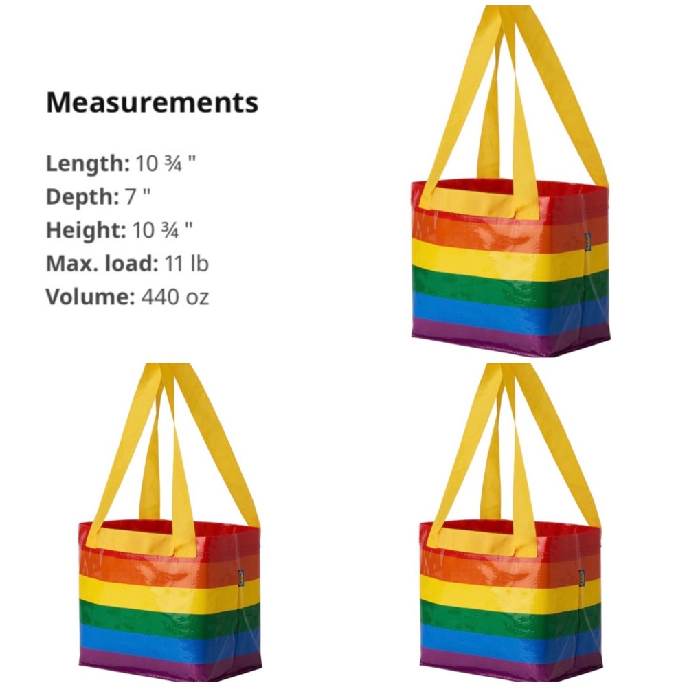 Three Multicolored Striped Pride Shopping 🛍 Bags